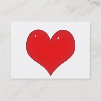 shiny red heart business card
