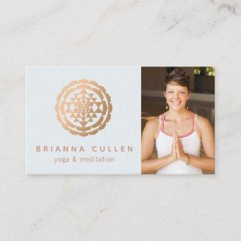  shri yantra, add photo yoga meditation teacher business card
