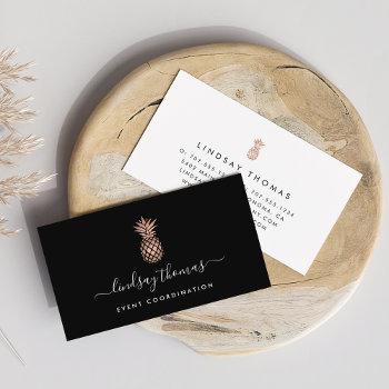 signature faux gold pineapple business card