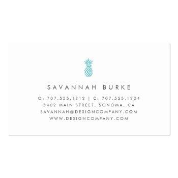 Small Signature Pineapple Business Card Back View
