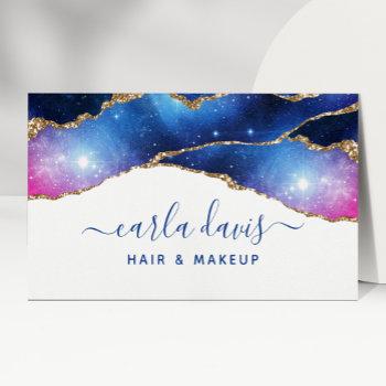 signature script agate watercolor galaxy celestial business card
