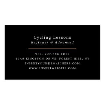 Small Silhouette Of Cyclist, Cycling, Bicyclist Business Card Back View
