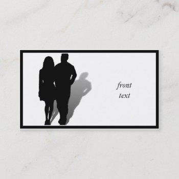 silhouette of man & woman business card