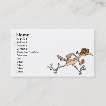 silly roadrunner bird cartoon business card