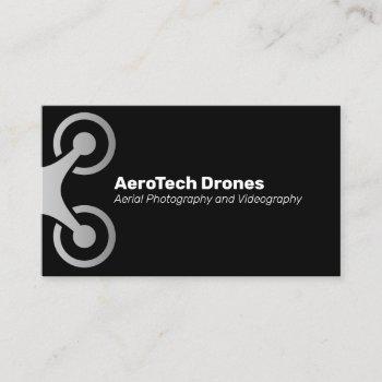 silver aerial drone photography and videography  business card