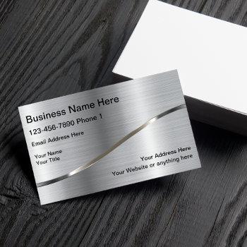 silver background construction service business card