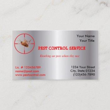 silver dead roach pest service 1 sided  v2 business card