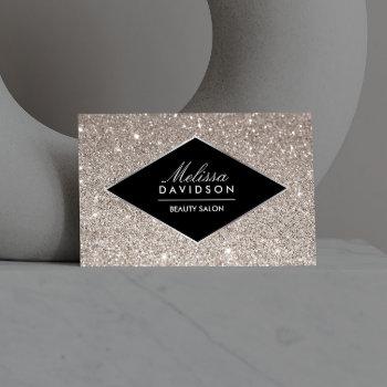 silver glitter and glamour beauty business card