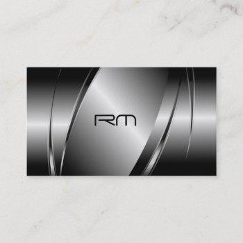 silver gray metallic look-stainless steel pattern business card