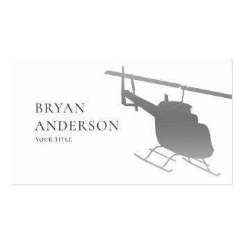 Small Silver Helicopter Business Card Front View