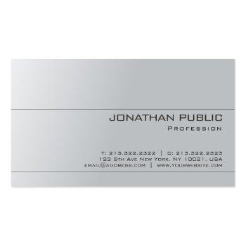 Small Silver Look Gray Elegant Minimalist Design Luxury Business Card Front View