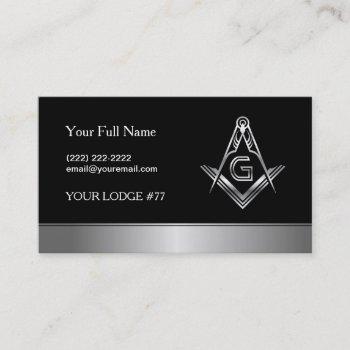 silver masonic business card template | freemason
