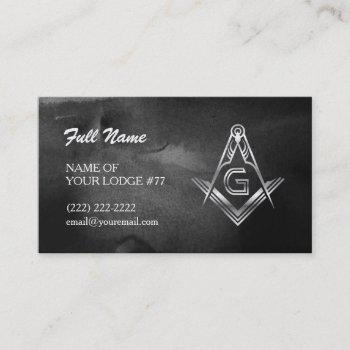 silver masonic business cards | black watercolor