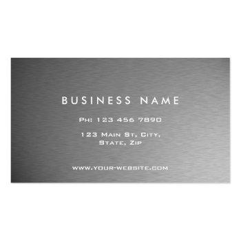 Small Silver Professional Metal Elegant Modern Plain Business Card Back View