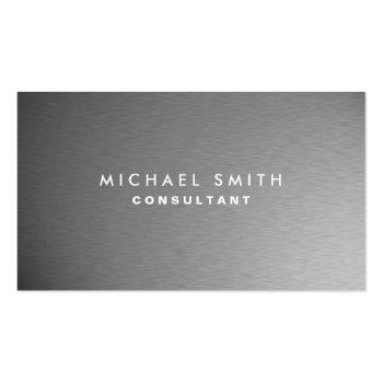 Small Silver Professional Metal Elegant Modern Plain Business Card Front View