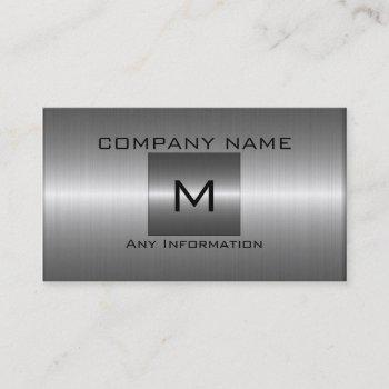 silver stainless steel metal business card