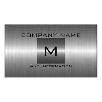 Small Silver Stainless Steel Metal Business Card Front View