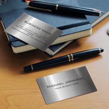 silver stainless steel metal business card