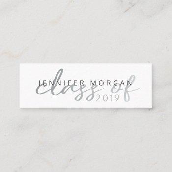 silver whimsical script | graduation name card