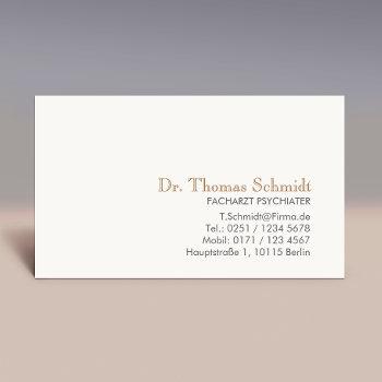 simple and elegant professional psychiatrists business card