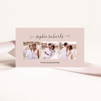 simple and stylish | three photo photographer business card