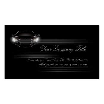 Small Simple Black Luxury Car Company Business Card Front View