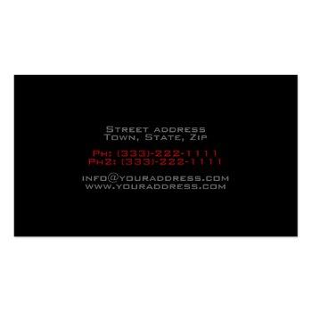 Small Simple Black Minimalist Red Line Car Card Back View