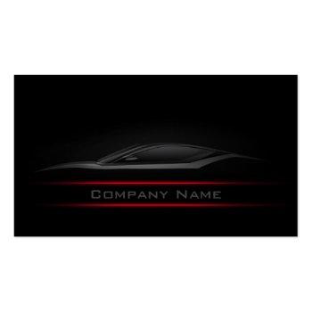 Small Simple Black Minimalist Red Line Car Card Front View
