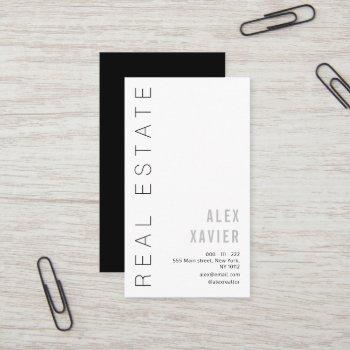 simple black real estate business card