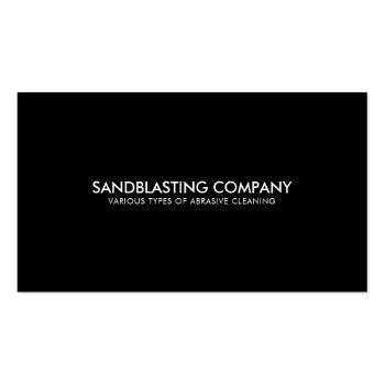 Small Simple Black Sandblasting Power Washer Cleaning Business Card Back View