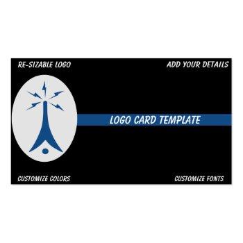 Small Simple Blue Aeronautical Chart Pilot Drone Business Card Front View