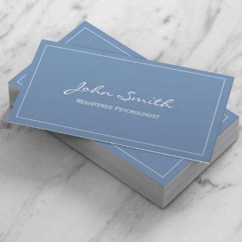 simple blue registered psychologist business card