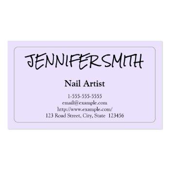 Small Simple & Casual Nail Artist Business Card Front View