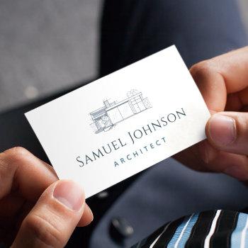 simple classy drawn home house building architect business card