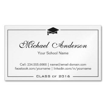 simple clean black and white graduation name card