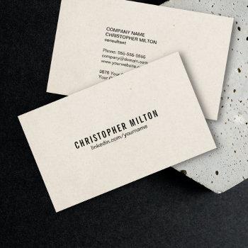simple cool paper texture consultant business card