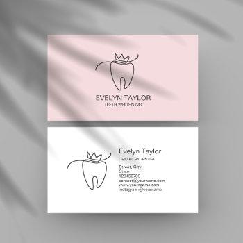 simple dentist dental clinic teeth whitening busin business card