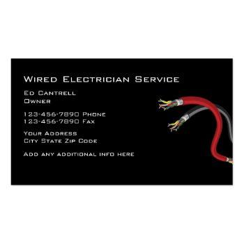 Small Simple Electrician Business Card Front View