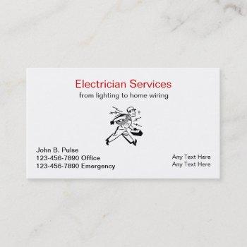 simple electrician business cards