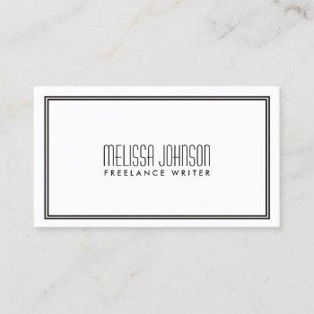 simple elegance art deco style white/black business card