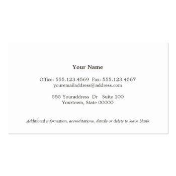 Small Simple Elegant Attorney Professional Cream Business Card Back View