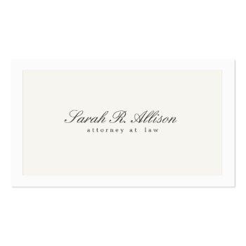 Small Simple Elegant Attorney Professional Cream Business Card Front View