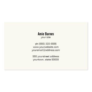 Small Simple Elegant Black  Leather Look Professional Business Card Back View