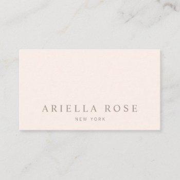 simple elegant blush pink professional minimalist business card