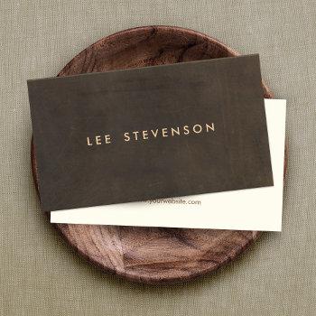 simple elegant brown suede look gentleman's business card