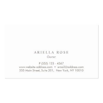 Small Simple Elegant Brushed White Marble Professional Business Card Back View
