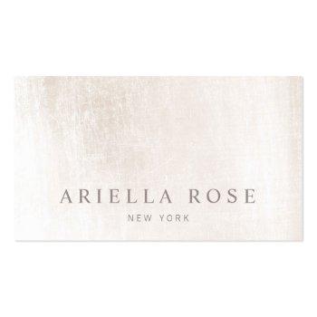 Small Simple Elegant Brushed White Marble Professional Business Card Front View