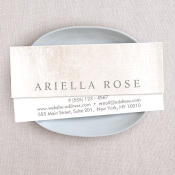 Small Simple Elegant Brushed White Marble Professional Mini Business Card Front View