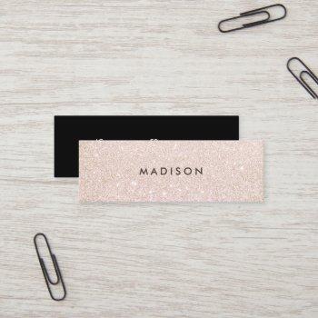 simple elegant champagne glitter beauty stylist mini business card