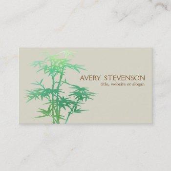 simple elegant green bamboo nature health spa business card